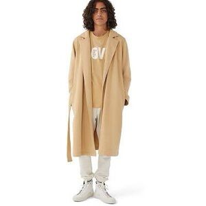 Women’s long trench coat relaxed fit long size S oversized classic belted duster